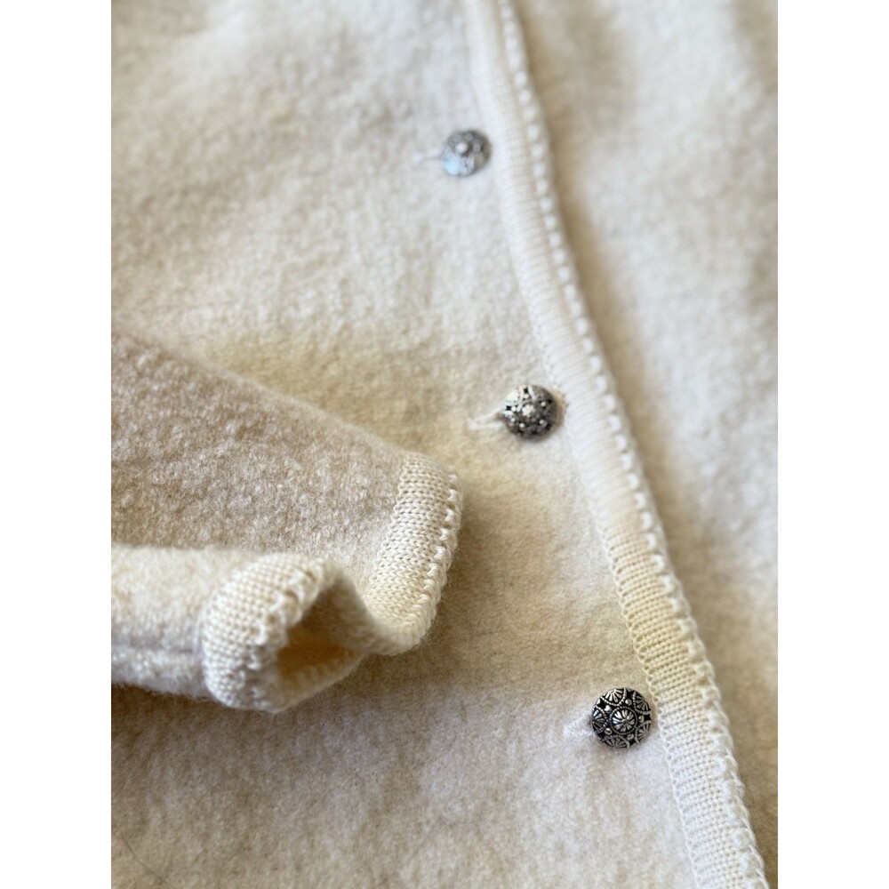 Vintage Ivory Wool Cardigan Sweater Austrian Folk Cottagecore Country Orvis - Picture 8 of 16